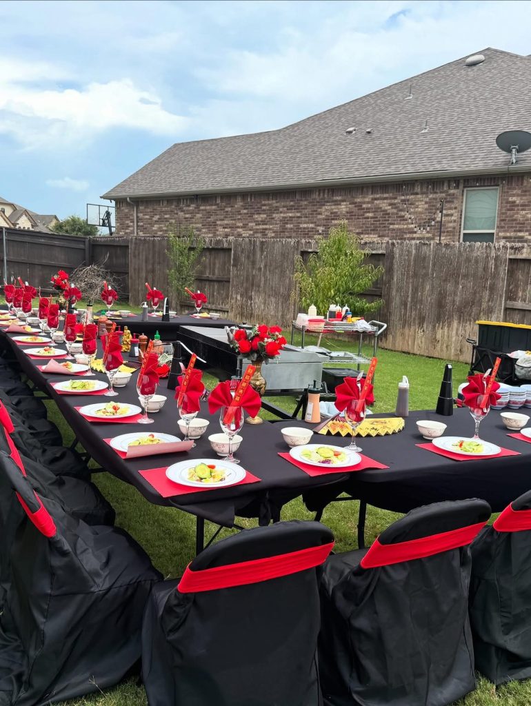 Outdoor hibachi backyard party setup — Everlasting Hibachi